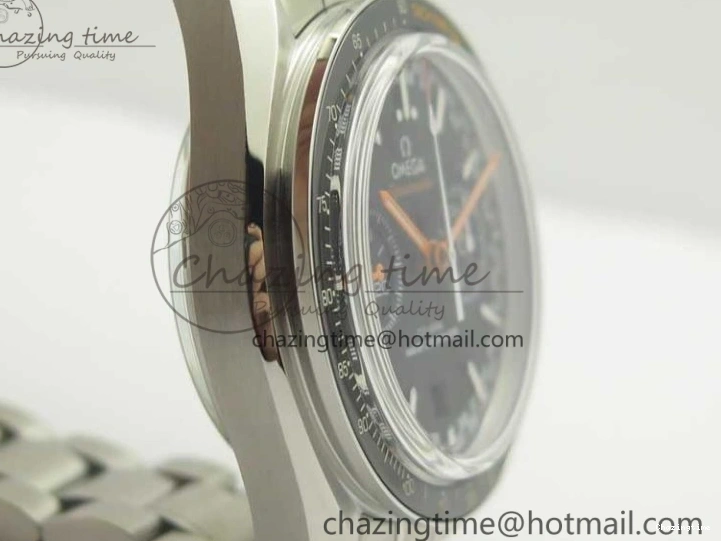 0114 Speedmaster Moonwatch OMF 1:1 Best Edition Black Dial Orange Hand on SS Bracelet A Timeless 8044